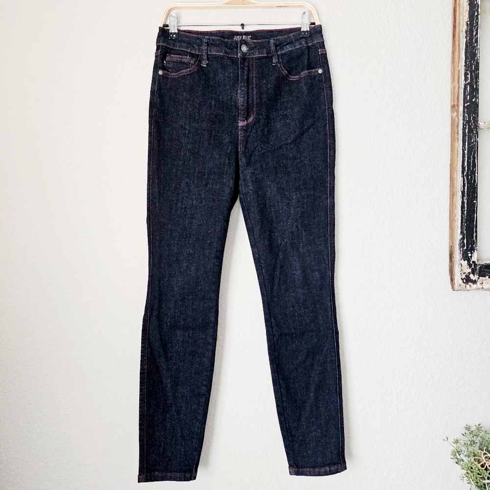 Judy Blue High Rise Dark Wash Heart Shaped Pockets Skinny Jeans Stretch 9/29 - Picture 5 of 15